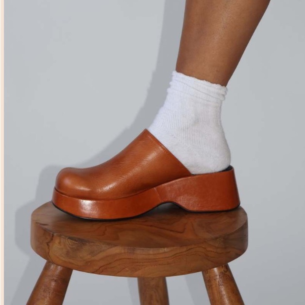 Maguire Brown Leather Bubble Clog (Never Worn)